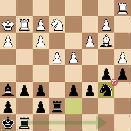 Black blunders with Knight move