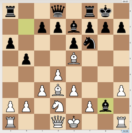 Black Bishop snags a free pawn early