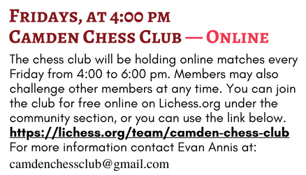 Online Camden Chess Club Announcement