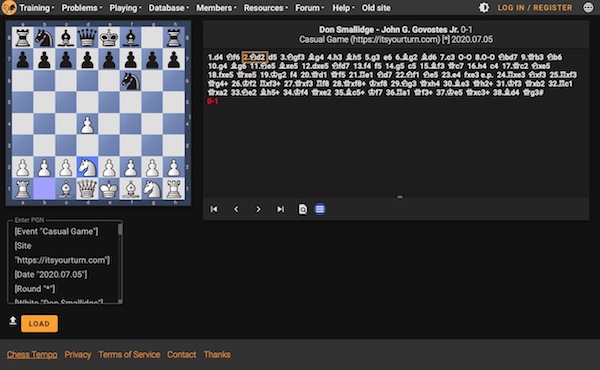 Example of Chess Temp PGN Viewer in action