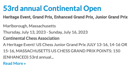 53rd annual Continental Open