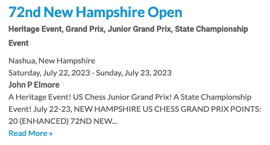 72nd New Hampshire Open