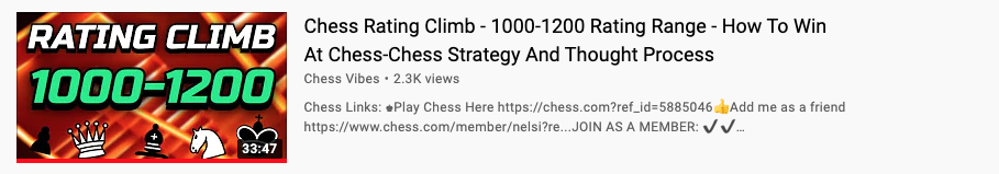 Chess Rating Climb 1000-1200 Rating Range