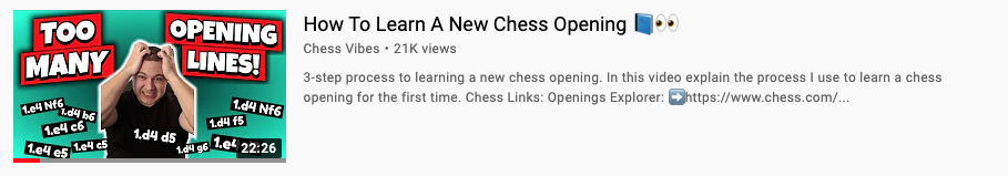How to Learn a New Chess Opening