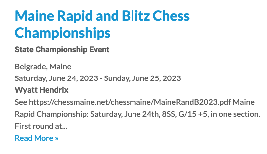 Maine Rapid and Blitz Chess Championships
